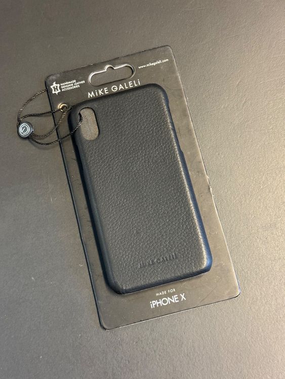 Coque Arrière En Cuir Jesse Mike Galeli Pour IPhone X/XS - Noir, Protection Fine, Peau Adhérente