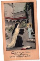 Andachtskarte handkoloriert Hl. Theresia