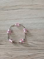 Hübsches Silberarmband 925 mit rosa Glasperlen