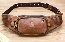 Herren-Bauchtasche aus echtem Leder - Sac banane homme
