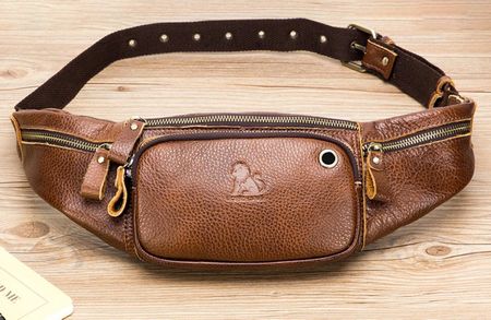 Herren-Bauchtasche aus echtem Leder - Sac banane homme