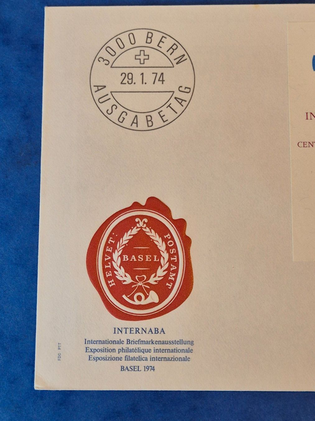 Tutti i francobolli: Bern Ersttagsbrief 29.01.1974 INTERNABA Basel 1974 mit Block – Nuovo (secondo la descrizione) da Seewen SZ venduto da SuperpumaDisplayTeam 2