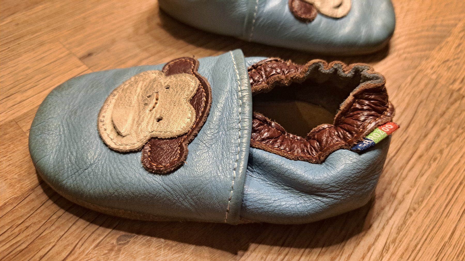 Scarpe per ragazzi: Lederfinkli, Affenmotiv – Usato da Langenthal venduto da T.L. 2