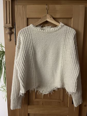 Mavi Pullover crèmeweiss Gr. S (S/M) Fransen 51% Baumwolle