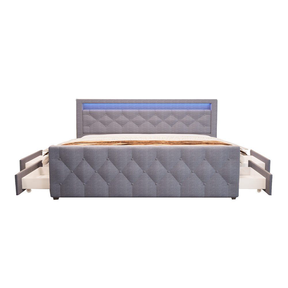Letti: LED Polsterbett VERA - 140x200cm - Dunkelgrau – Nuovo e nell'imballaggio originale da Wallenwil venduto da toesstal-vertrieb 2