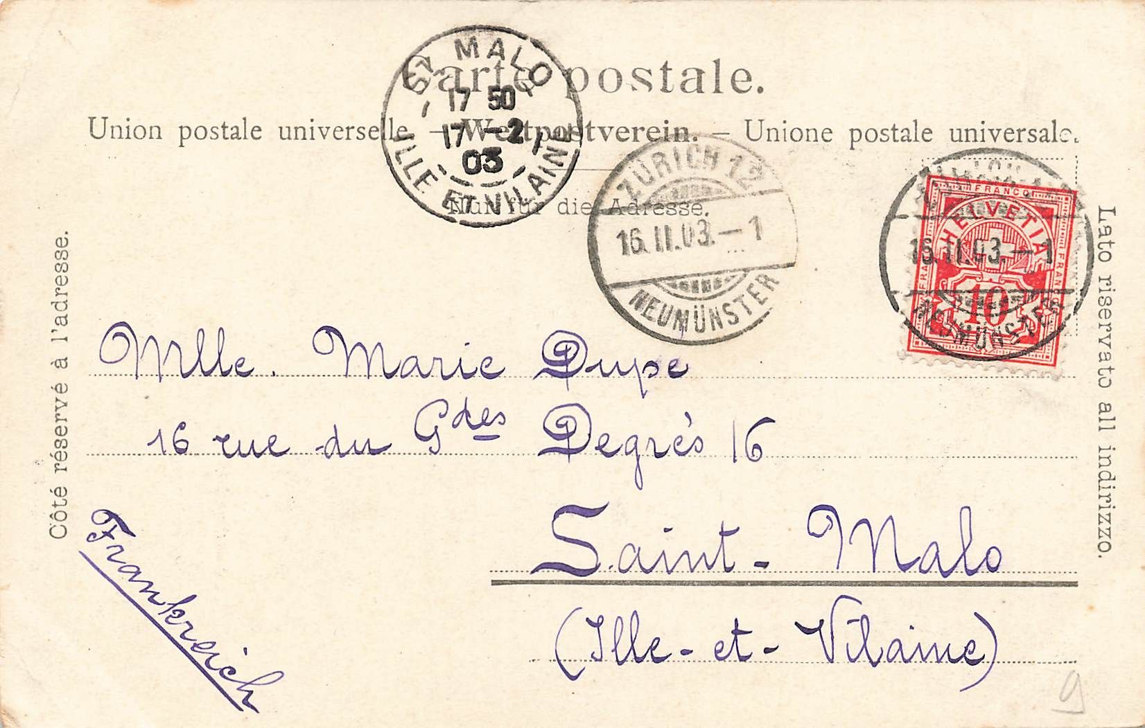 Cartoline postali: Zurich St. Jakobquartier – Usato da Biasca venduto da Blenio71 1