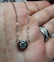 Collier argent avec diamant de moissanite de 0,5 ct certifié