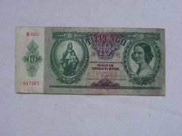 Alte 10 Pengö Banknote von 1936 - Seltenes Sammlerstück