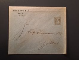 Privat Ganzsache Hans Hassler, Aarau, Ziffermuster 2