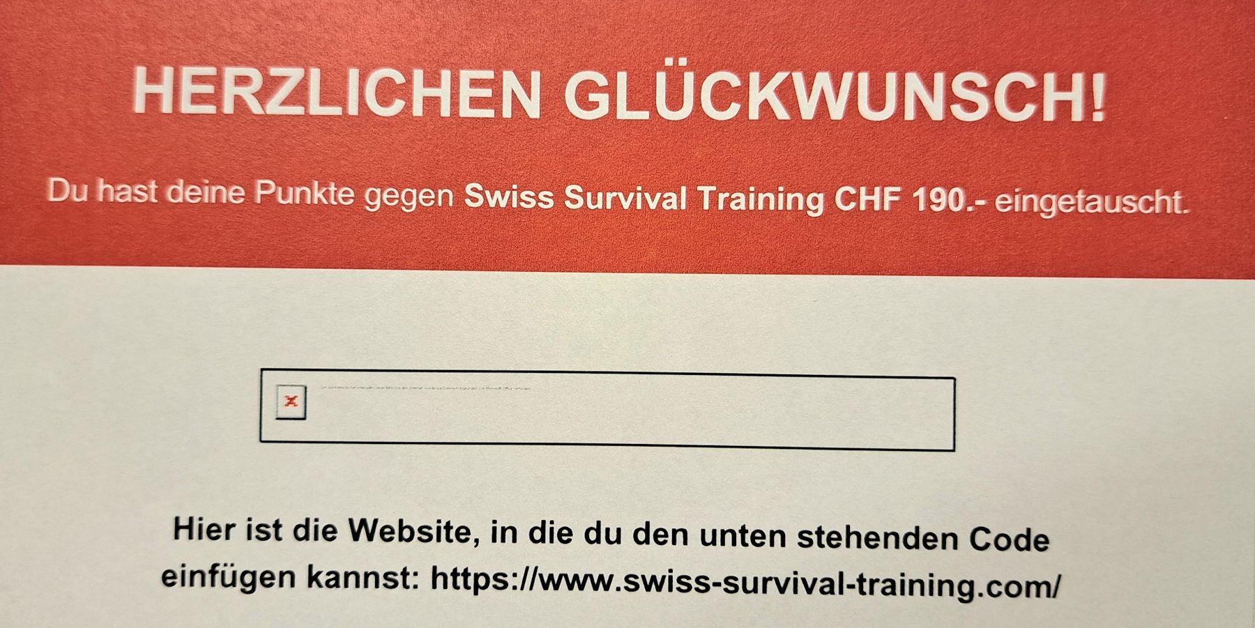 Gutscheine: Swiss Survival Training Gutschein CHF 190.- – Neu (gemäss Beschreibung) aus Liestal von Scrapmaus
