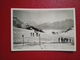 Bretaye Waadt Skifahrer s/w Karte mit Mt.Blanc etc