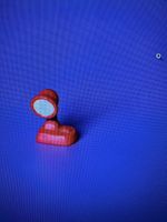 Retro Mini Tischleuchte, rot für die Puppenstube, neu