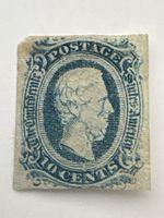 Timbre vintage États-Unis 10 cents bleu, collection hiver