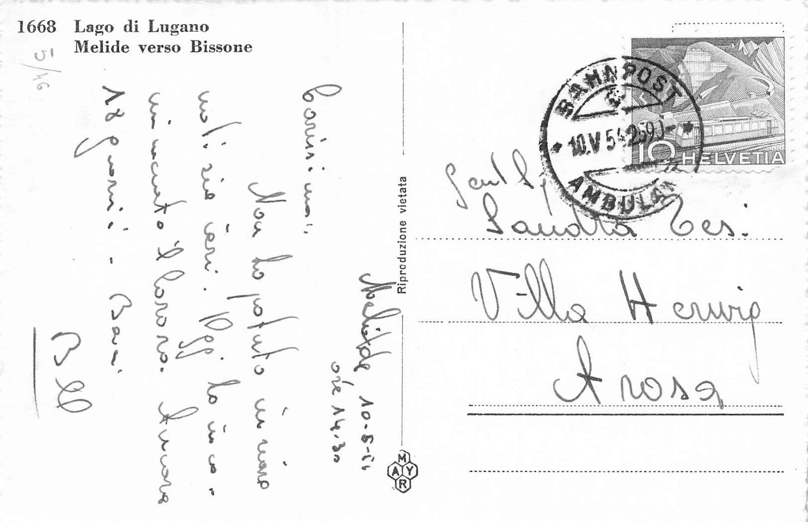 Cartoline postali: Melide Bissone – Usato da Biasca venduto da Blenio71 1