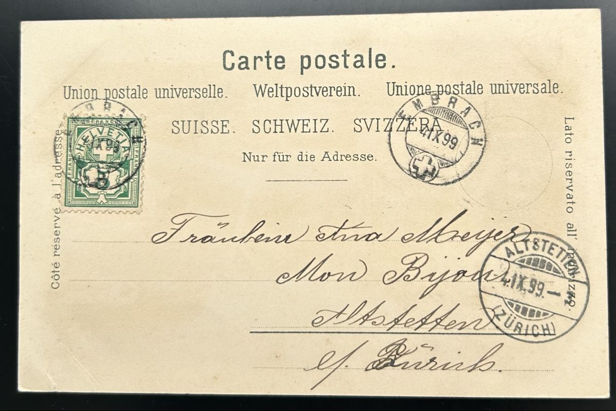 Ansichtskarten: Gruss aus Embrach Litho  – Gebraucht aus Horw von Tellbub 1