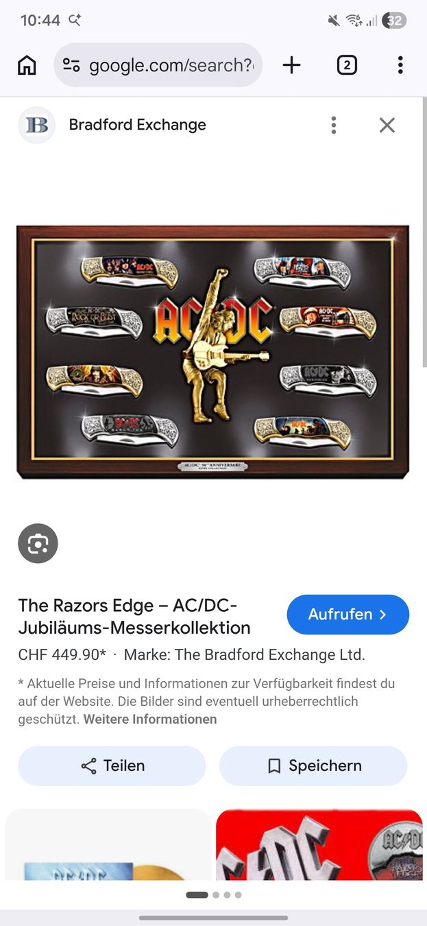 Coltelli: AC/DC Messer – Nuovo (secondo la descrizione) da Lotzwil venduto da Ruppelstulzli 1