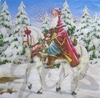 Serviette santa zu pferd (w99)