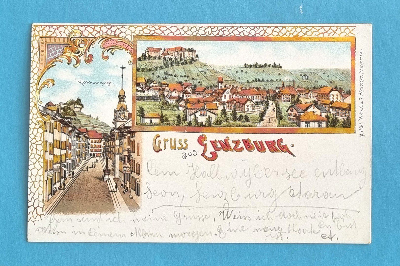 Cartoline postali: Gruss aus Lenzburg - Litho - 1901 – Usato da Rothrist venduto da RROENK