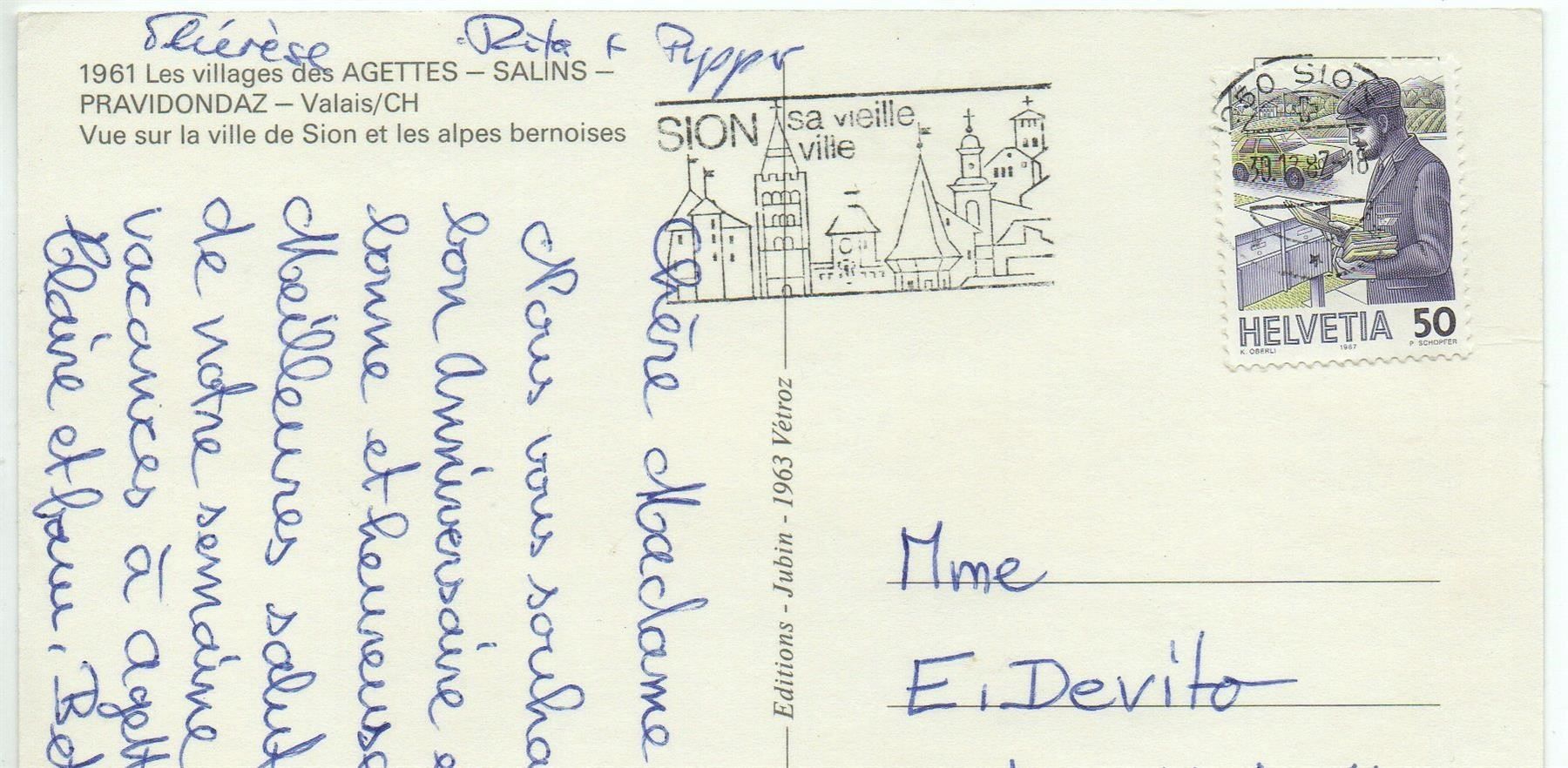 Cartoline postali: AGETTES SALINS PRAVIDONDAZ – Usato da Jona venduto da philajona 1