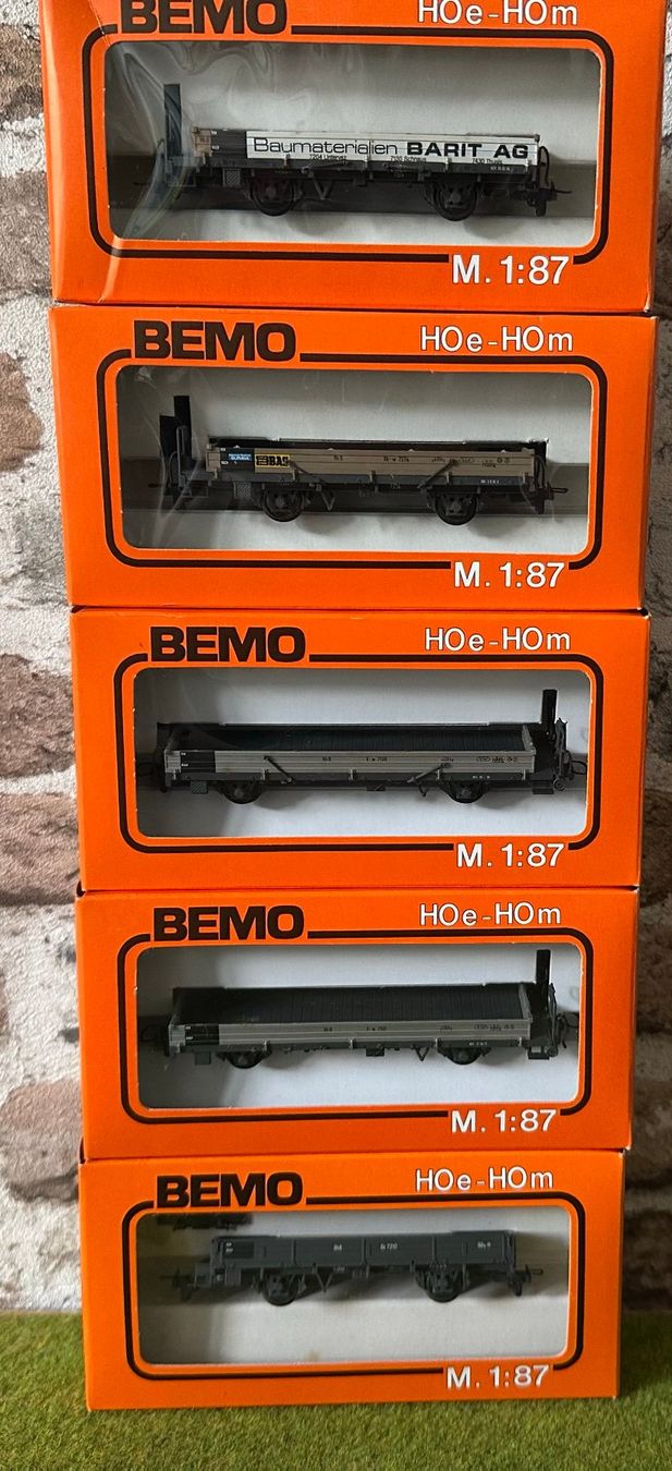 Bemo Modellini di ferrovie: Bemo RHB 5 Flachwagen – Nuovo (secondo la descrizione) da Pfaffnau venduto da Rex2603