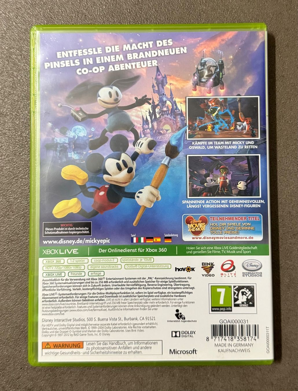 Microsoft Giochi: XBOX 360 Micky Epic : Die Macht der 2 – Usato da Birsfelden venduto da Dealgoenner24 3