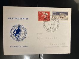 DDR 1960 Ersttagsbrief Satz Rad-Weltmeisterschaft gelaufen
