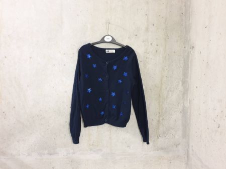 Gilet maille fine H&M, bleu marine, fille, taille 110/116