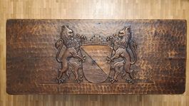 Antike Zürcher Zunfttruhe (um 1850) Handgeschnitztes Unikat