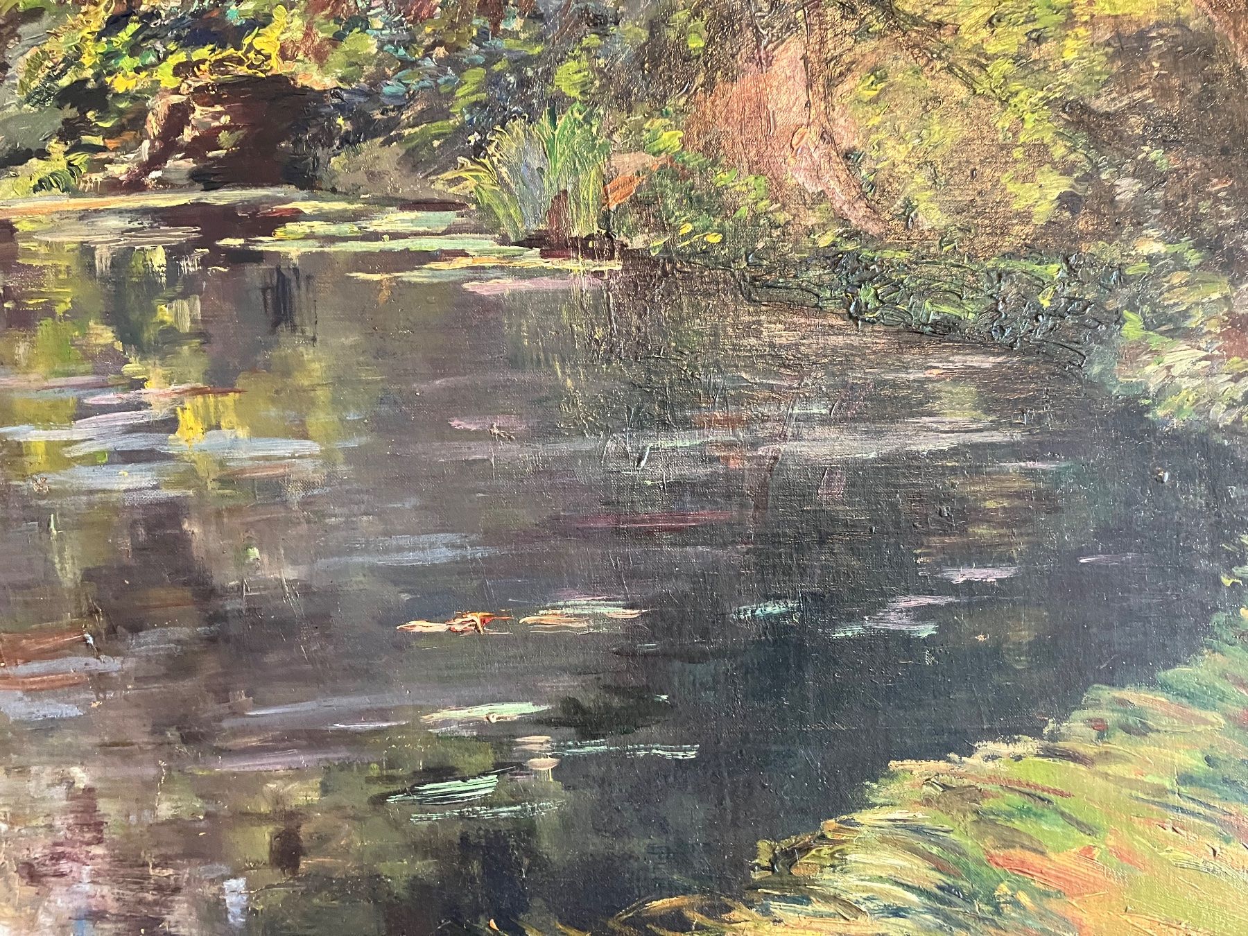 Dipinti: Bild, Gemälde, Fluss, Teich, Gemälde, Natur – Usato da Zürich venduto da Idbiw 1