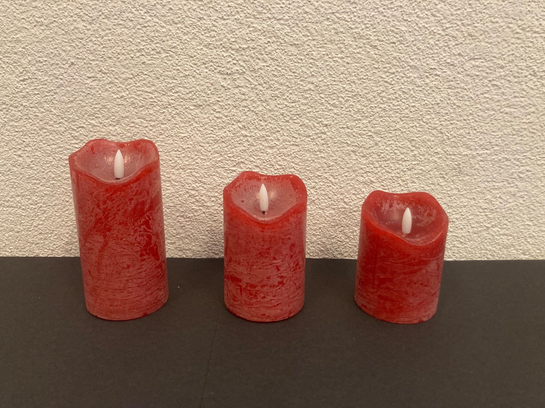 Candele: LED Echtwachs-Kerzen-Set, 3 Stück, mit  Timerfunktion, rot – Nuovo e nell'imballaggio originale da Neuenhof venduto da jorogo