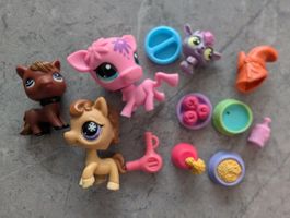 4 Littlest Pet Shop Figuren mit Zubehör