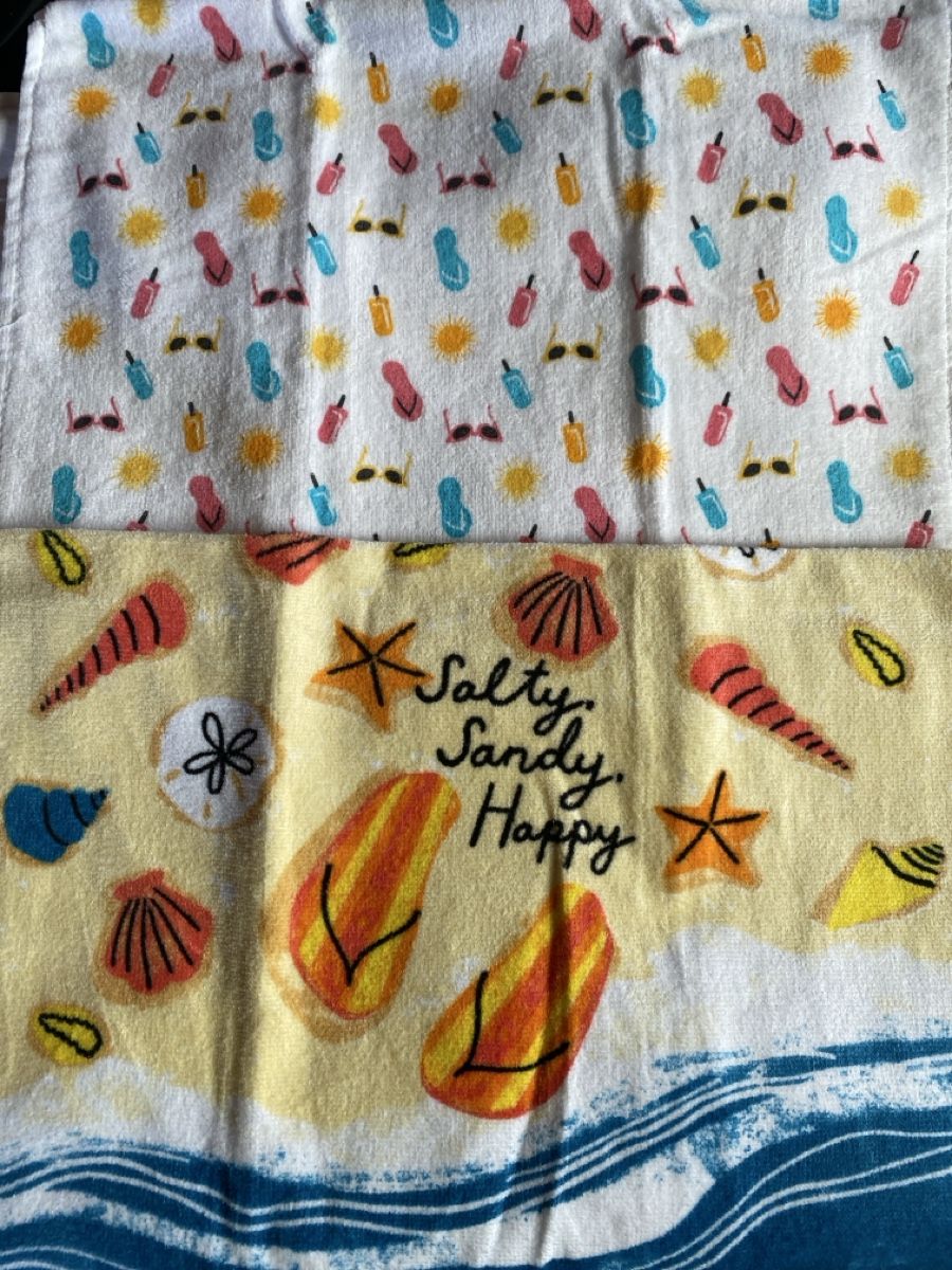 Strofinacci: 3x Kitchen Towels, Flip Flops, Sunglasses, Sun, Summer – Nuovo e nell'imballaggio originale da Buttikon SZ venduto da Maxwelltime 1