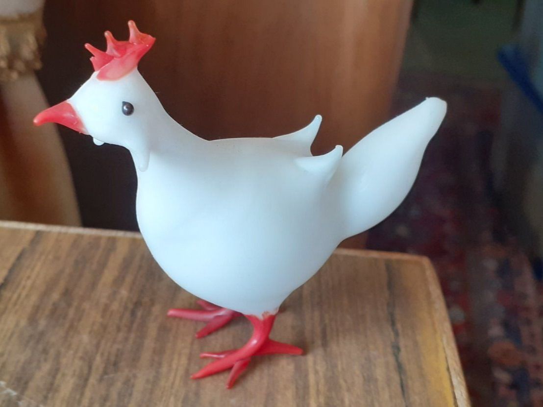 Statuette: Figur Glas Huhn Lauscha – Usato da Mörschwil venduto da antiksalon 1
