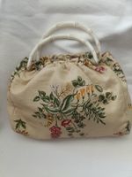 Borsa Vintage Floreale con Manici Bambù