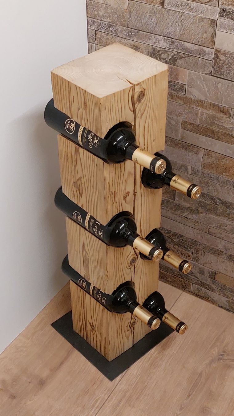 Portabottiglie: Weinständer aus einem schönen Altholzbalken – Nuovo e nell'imballaggio originale da Egnach venduto da Oldwoodstyle 4
