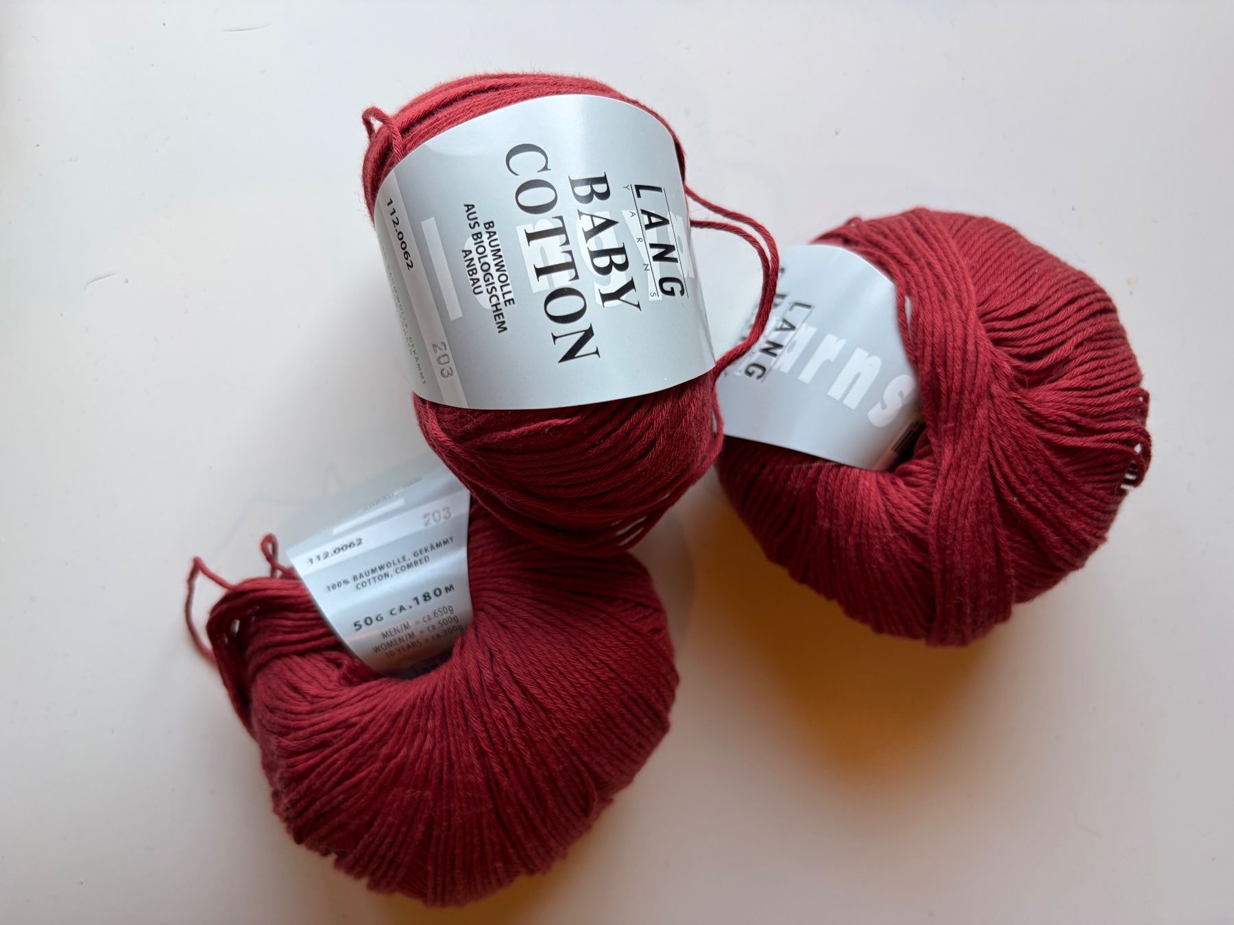 Lang Yarns Lana: 3 KnäuelBaby Cotton Langyarns – Usato da Büsserach venduto da bor_s88m
