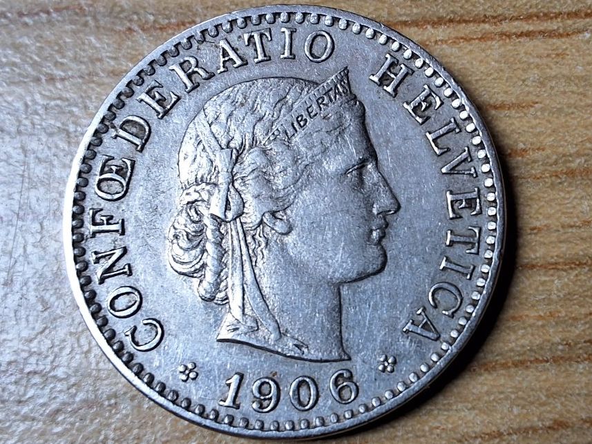 Tutti le monete: 20 Rappen 1906 - sehr schön! – Usato da Münchenstein venduto da purbach1 4