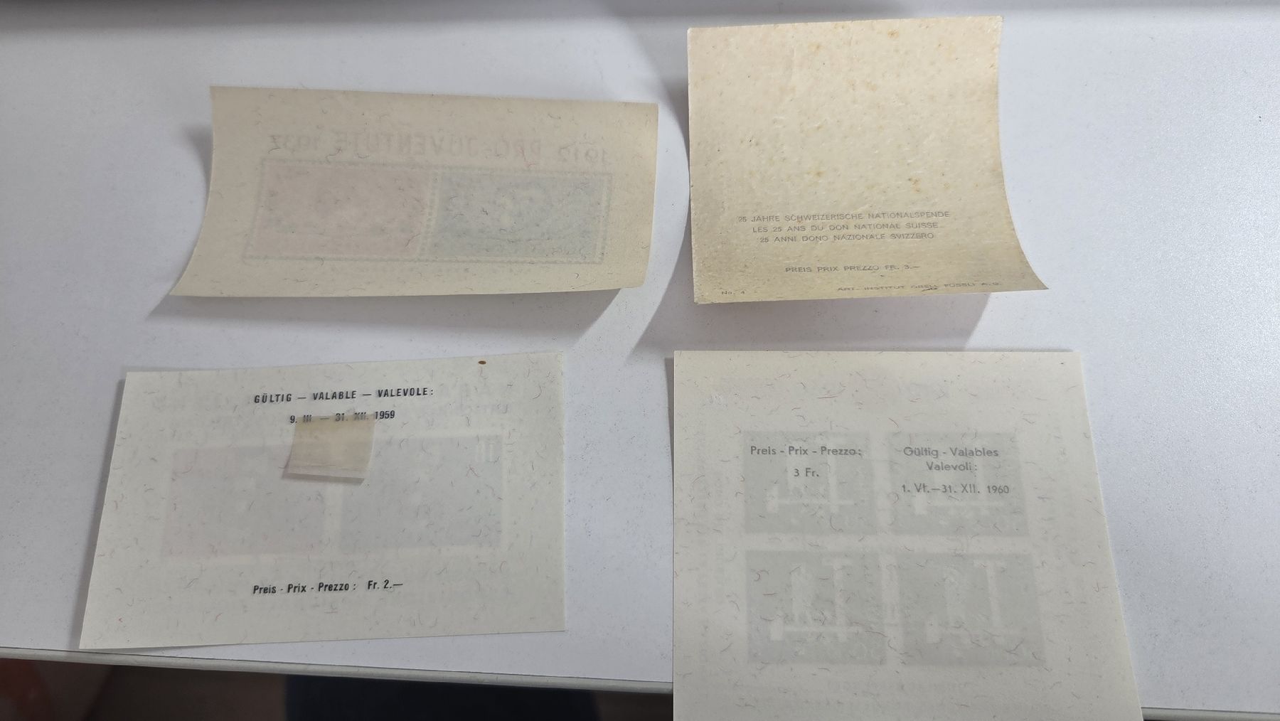 Alle Briefmarken: 4 diverse Blocks Schweiz – Gebraucht aus Arni AG von Moth68 1