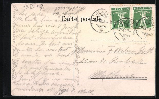 Cartes postales: Glarus, Hotel Bahnhof, Teilansicht mit G – D'occasion à Berlin par bartko-reher 1