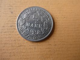 Dt. Reich 1916 J, 1/2 Silbermark