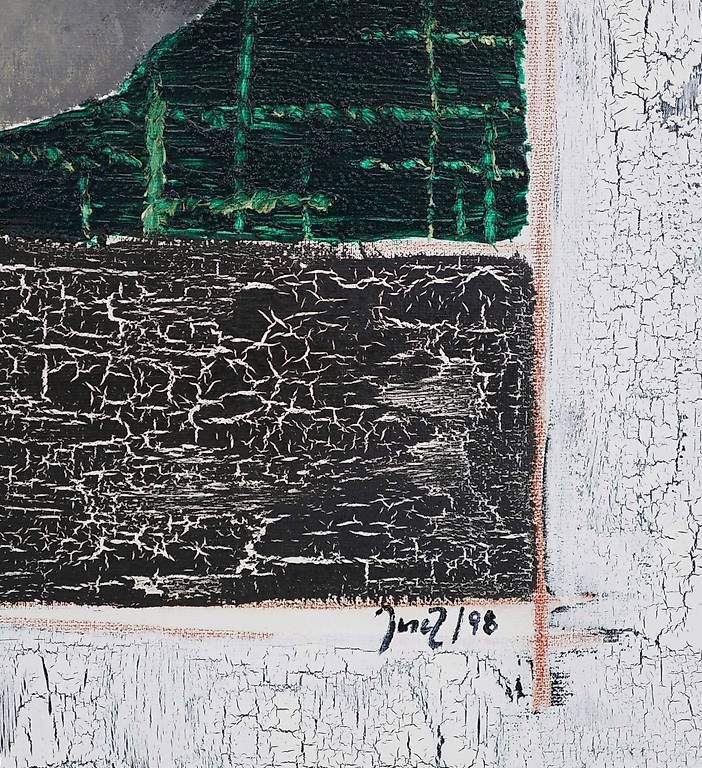 Dipinti: Abstraktes Originalgemälde, signiert, 103×103 cm – Usato da Beromünster venduto da VSNC 2