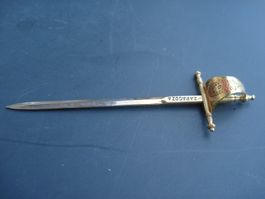 Spanien Miniaturschwert, Zaragoza, Souvenir, Brieföffner