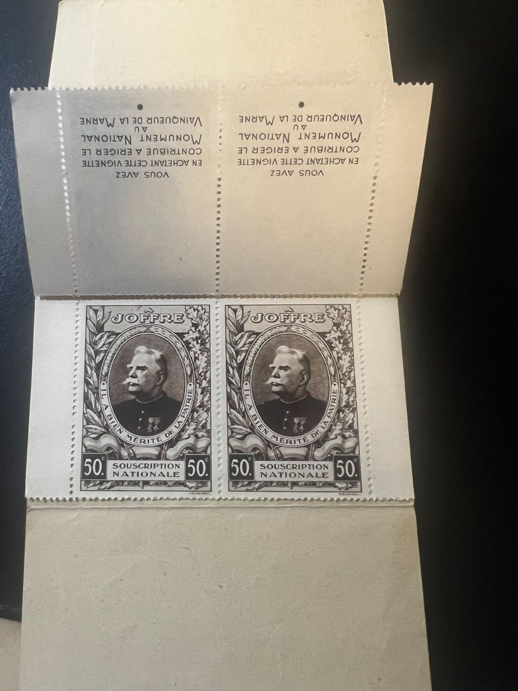 Alle Briefmarken: () carnet de 10 vignettes Monument Joffre 1929** – Gebraucht aus Lausanne von ffhoud 3