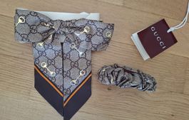 GUCCI Haarband und Scrunchie Seide NEU mit GG Paket