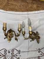 Antike Wandlampen, vergoldet, 2er-Set, Vintage-Stil