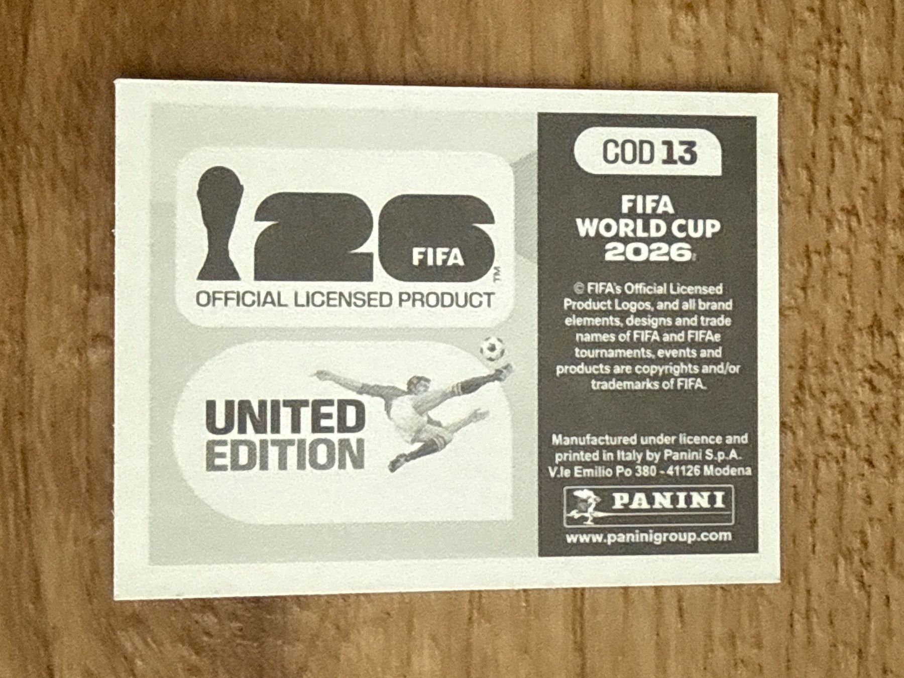 Panini Cartes à collectionner: Panini FIFA World Cup 2026 Sticker COD 13 – D'occasion à Glattbrugg par Schweigmatt 1