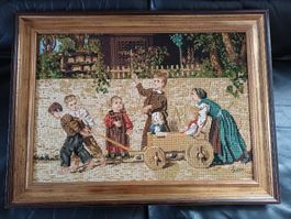 Grosses Wandbild / Gobelin im Holzrahmen, Anker
