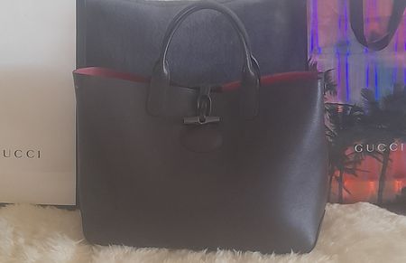 Sac Longchamp le Roseau en cuir. 