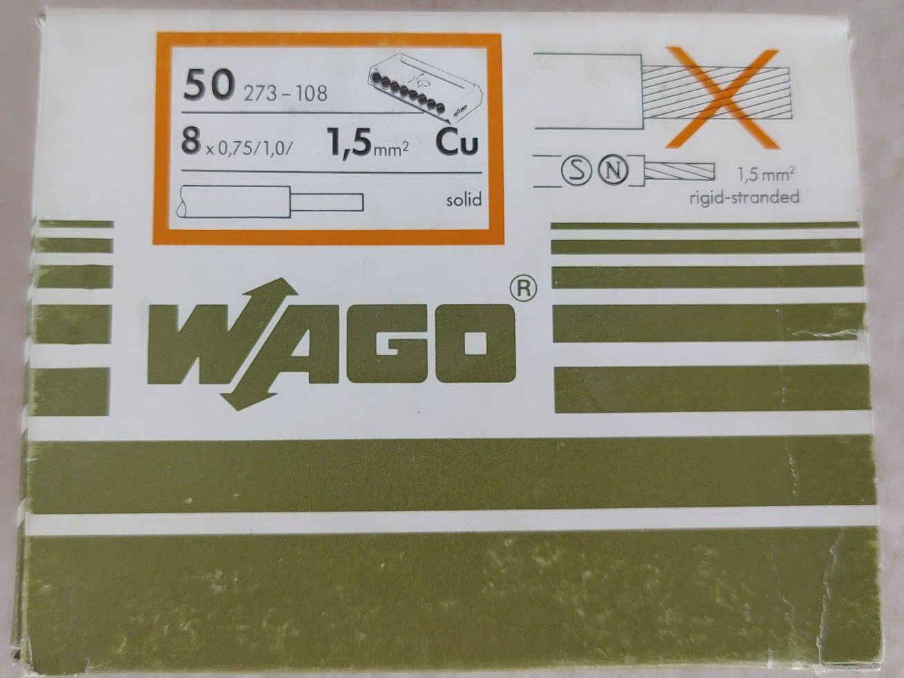 Wago Componenti elettronici: Wagoklemmen 8x 1.0 / 1.5 mm2 – Nuovo e nell'imballaggio originale da Strengelbach venduto da Phorensic_30