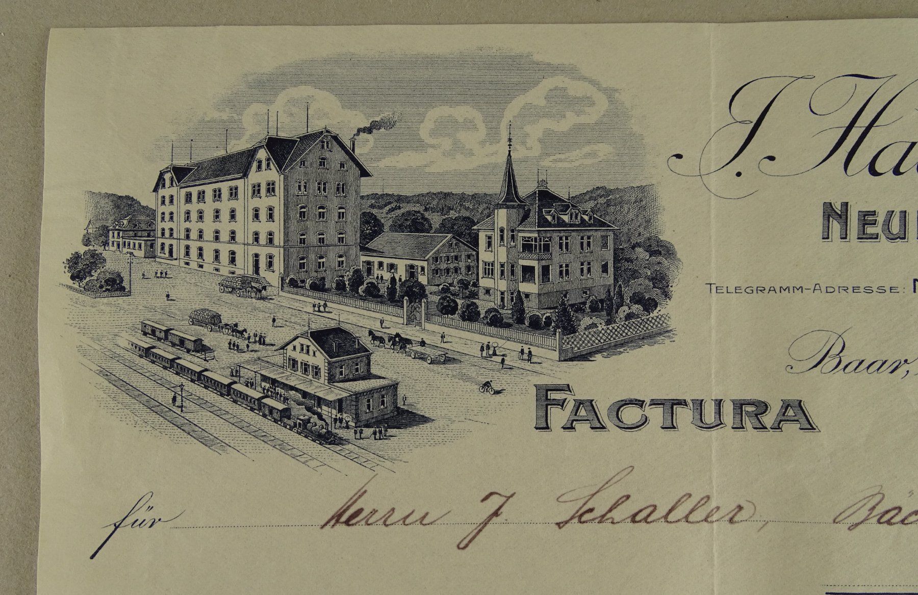Dokumente: NEUMÜHLE BAAR, FACTURA 1916 – Gebraucht aus Grüningen von Kartensammler 2
